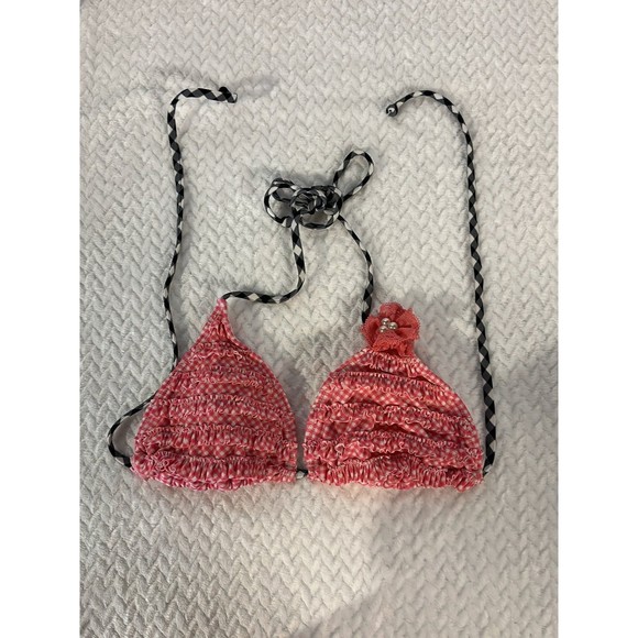 Hobie bikini top pink ruffle size medium - Picture 3 of 7